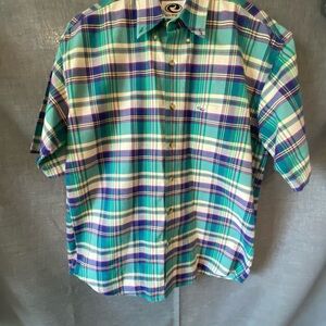Roper Men's Plaid Shirt in Green and Purple